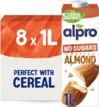 Alpro Almond Drink No Sugar Unsweetened Dairy Free Long Life 1L (8 Pack)