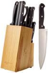 Amazon Basics 14-Piece Kitchen Knife Set with Block, Black