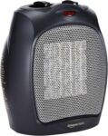 Amazon Basics 1800 Watt Ceramic Space Heater with Adjustable Thermostat – Black