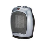 Amazon Basics 1800 Watt Oscillating Ceramic Space Heater with Adjustable Thermostat – Silver