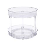 Amazon Basics Clear 2-Tier Lazy Susan Turntable Organiser, 22.9 cm