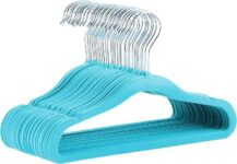 Amazon Basics Kids Velvet Non-Slip Clothes Hanger, 29.46cm, Blue / Beige, Pack of 30