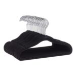 Amazon Basics Kids Velvet Non-Slip Hangers, Pack of 50, Black