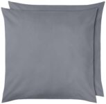 Amazon Basics Microfibre Pillowcases, 80 x 80 cm, Dark Grey – Pack of 2