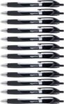 Amazon Basics Retractable Gel Ink Pens, Rubber Grip, Fast Drying, Fine Point (0.7mm), Black, Pack of 12 – Prime Deal