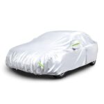 Amazon Basics Silver Weatherproof Car Cover – 150D Oxford, Sedans up to 483 cm