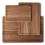 Amazon Basics Wooden Chopping Boards, 3-Piece Set, Acacia Wood Pre Oiled