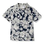 Amazon Essentials Boys Short-Sleeved Rashguard T-Shirt, Navy Folk Floral, 11-12 Years