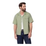 Amazon Essentials Mens Linen-Blend Relaxed-Fit Shirt, Dark Sage Green, XL