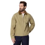 Amazon Essentials Mens Relaxed-Fit Rigid Denim Zip Up Jacket, Mushroom Brown, Size L