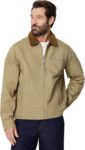 Amazon Essentials Mens Relaxed-Fit Rigid Denim Zip Up Jacket – Mushroom Brown – Size Medium