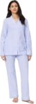 Amazon Essentials Womens Cotton Stretch Poplin Short Sleeve Pyjama Set (Blue Pinstripe, M)