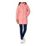 Amazon Essentials Womens Lightweight Water-Resistant Hooded Puffer Jacket Pink