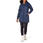 Amazon Essentials Womens Lightweight Water-Resistant Packable Hooded Puffer Jacket – Blue S