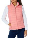 Amazon Essentials Womens Lightweight Water-Resistant Packable Puffer Gilet – Pink – Size Medium