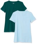 Amazon Essentials Womens Short-Sleeve Crewneck T-Shirt, Pack of 2 – XS