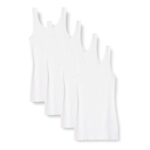 Amazon Essentials Womens Slim-Fit Tank, Pack of 4, White, XL