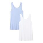 Amazon Essentials Womens Slim-Fit Vest 2-Pack Purple/White XS – £4.04 S&S