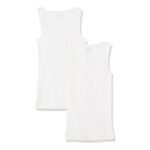 Amazon Essentials Womens Square Neck Tank Top – 2 Pack – White – XXL