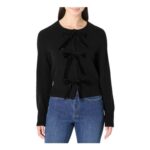 Amazon Essentials Womens Tie Front Cardigan – Black, M