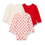 Amazon Essentials x Sofia Grainge Unisex Babies Long-Sleeve Crew Neck Bodysuit, Pack of 3 – Premature