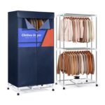 Amzpass Electric Clothes Dryer, Heated Airer with Cover, Double-Layer Rack
