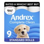 Andrex Complete Clean Toilet Roll – 9 Toilet Rolls (£4.27 / £3.82 max S&S)