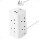 Anker Tower Extension Lead, 12-in-1 Plug Socket with Switch (13A, 2990W), 20W USBC, 8 AC Outlets, 4 USB ports – sold by AnkerDirect UK /FBA