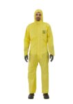 Ansell AlphaTec 2300 Model 132 Yellow Chemical Suit Disposable Overalls Waterproof protective coverall with hood for men and women