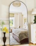 Antok 146 x 45 cm Curved Full Length Standing Mirror with Aluminium Frame, Robust Glass in HD Mirror for Bedroom, Living Room