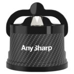 AnySharp Knife Sharpener, Hands-Free Safety, PowerGrip Suction, Carbon