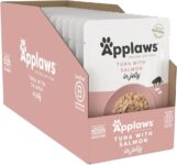 Applaws Natural Wet Cat Food Pouch, Tuna with Salmon in Jelly – 16 x 70g