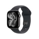 Apple Watch Series 11 GPS 42mm Smartwatch with Jet Black Aluminium Case with Black Sport Band M/L. Sleep Score, Fitness Tracker