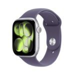 Apple Watch Series 11 GPS 46mm Smartwatch with Silver Aluminium Case with Purple Fog Sport Band M/L. Sleep Score – Prime Exclusive