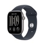 Apple Watch Series 12 GPS 46mm Smartwatch Space Grey Aluminium Case Navy Blue Sport Band – S/M