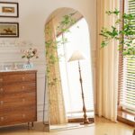 Arched Floor Mirror 165x60cm Silver Arch Full Length Mirror with Stand, Large Wall Full Body Standing Hanging or Leaning Against Wall for Bedroom Entry, Living Room