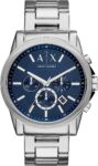 Armani Exchange Outerbanks Mens Quartz Watch with Blue Dial and Silver Stainless Steel Bracelet AX2509
