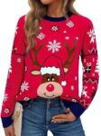 Aseniza Womens Jumpers Christmas Xmas Sweater Ugly Pullover Sweatshirts