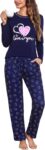 Aseniza Womens Pyjamas Sets Long Sleeve Two Piece Pj Sets Loungewear