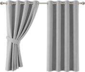 Aspire Homeware Blackout Eyelet Curtains, Light Grey 46 x 54 1 Pair – Sold by Aspire Homeware / FBA