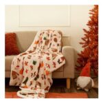 Autumnal Gonk Printed Throw – Natural