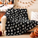 BEDELITE Halloween Fluffy Blanket Sofa Throw, Ghost 152x203cm