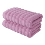 BERIBO Cloud Turkish Towel Set, Cotton, Lavender Fog, 2 Towels