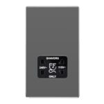 BG Screwless Flat Plate Dual Voltage Shaver Socket – Black Nickel