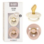 BIBS Colour Dummy 6-18 Months 2-Pack Anatomical Teat Ivory/Blush