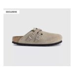 BIRKENSTOCK Blair Clogs Taupe Suede