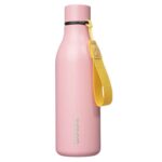 BJPKPK Insulated Water Bottle, 530ml Stainless Steel Metal Water Bottle with Strap, BPA Free Leak Proof Coffee Mugs, Flasks, Light Pink