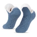 BLURBE Fluffy, Knitted Fleece Lined Warm Cosy Winter Non Slip Super Soft Slipper Socks – Unisex – Various colours – Sold by Alorn Direct FBA