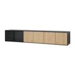 BOASTAD Wall Shelf – Black/Oak Veneer, 181x32x32cm