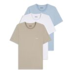 BOSS Mens Classic T-Shirts – 3 Pack – White/Blue/Brown